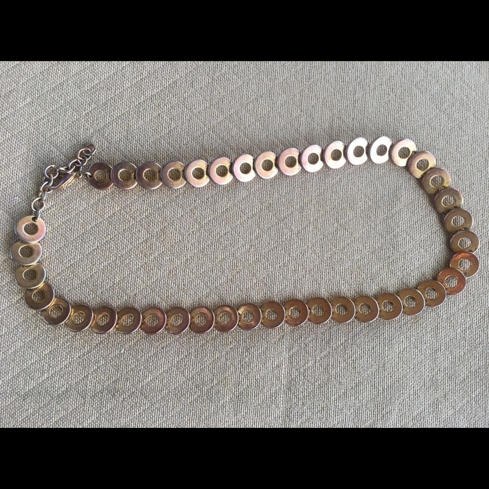 Copper Circle Rings Necklace Modernist